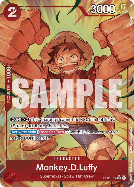 Monkey D Luffy (Character) (OP01-024) (PRB01 Reprint) (SR) (Alternate Art)