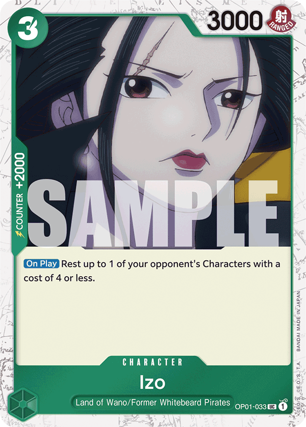 Izo (Character) (OP01-033) (PRB01 Reprint) (UC) (Jolly Roger Stamp)