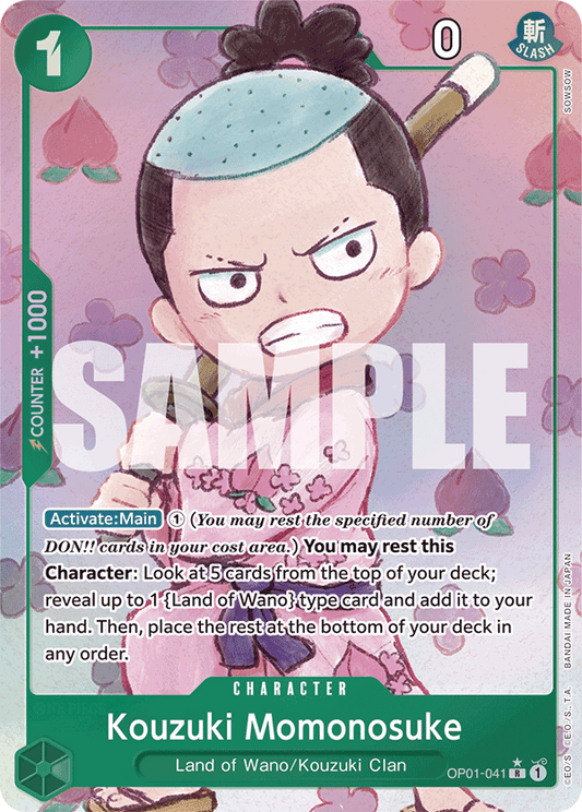 Kouzuki Momonosuke (Character) (OP01-041) (PRB01 Reprint) (R) (Alternate Art)