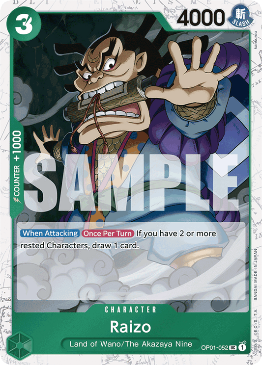Raizo (Character) (OP01-052) (PRB01 Reprint) (UC) (Jolly Roger Stamp)