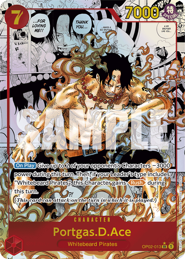Portgas D Ace (Character) (OP02-013) (PRB01 Reprint) (SR) (Manga Parallel)