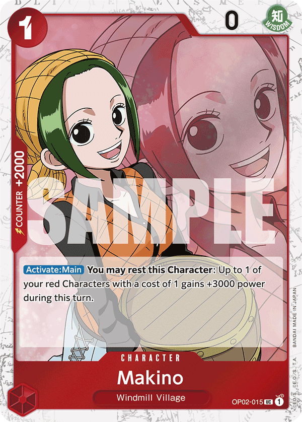 Makino (Character) (OP02-015) (PRB01 Reprint) (UC) (Jolly Roger Stamp)
