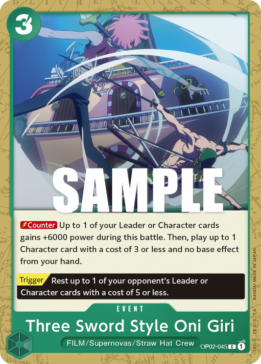 Three Sword Style Oni Giri (Event) (OP02-045)