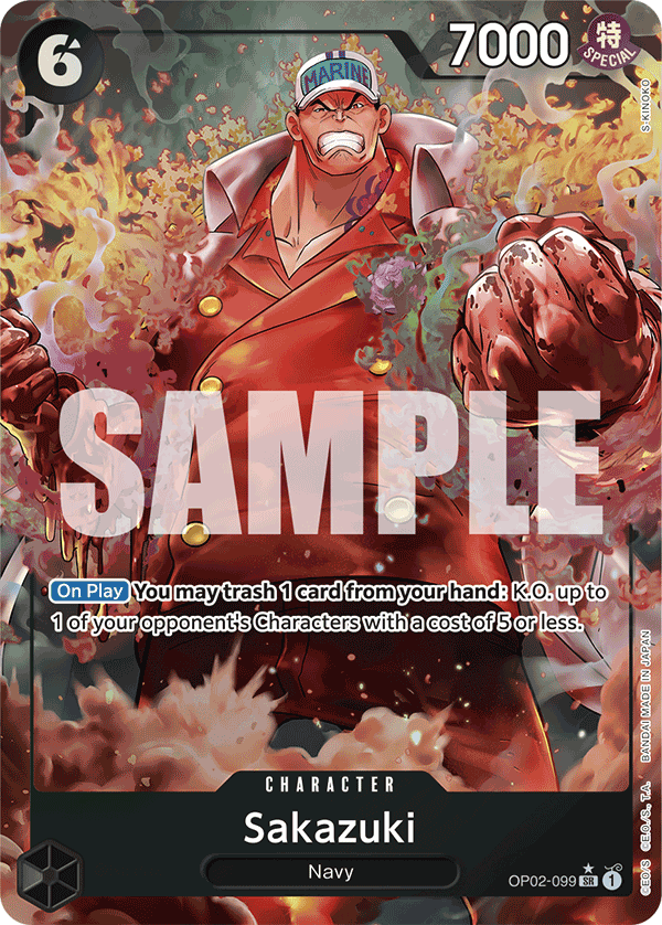 Sakazuki (Character) (OP02-099) (PRB01 Reprint) (SR) (Alternate Art)