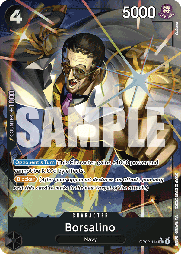 Borsalino (Character) (OP02-114) (PRB01 Reprint) (SR) (Alternate Art)