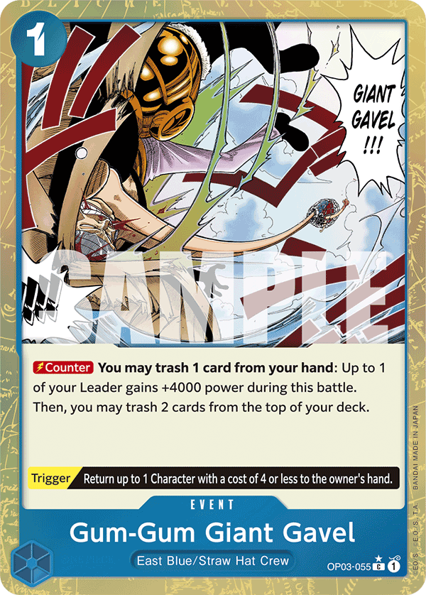 Gum-Gum Giant Gavel (Event) (OP03-055) (PRB01 Reprint) (C) (Textured Foil)