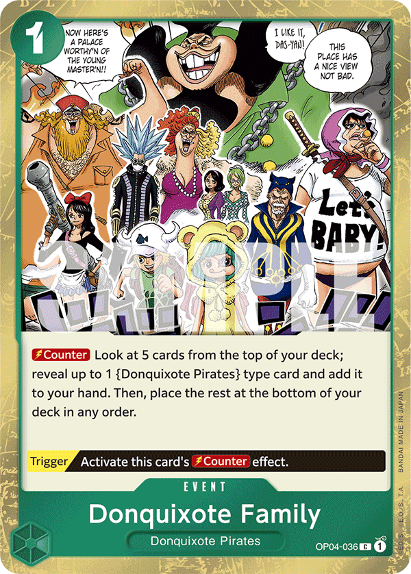 Donquixote Family (Character) (OP04-036) (PRB01 Reprint) (C) (Jolly Roger Stamp)