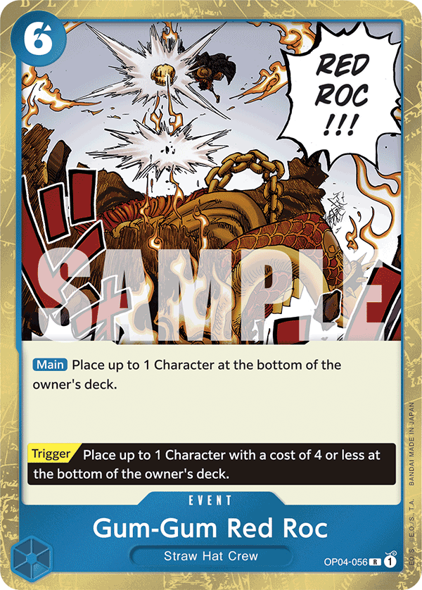 Gum-Gum Red Roc (Character) (OP04-056) (PRB01 Reprint) (R) (Jolly Roger Foil)