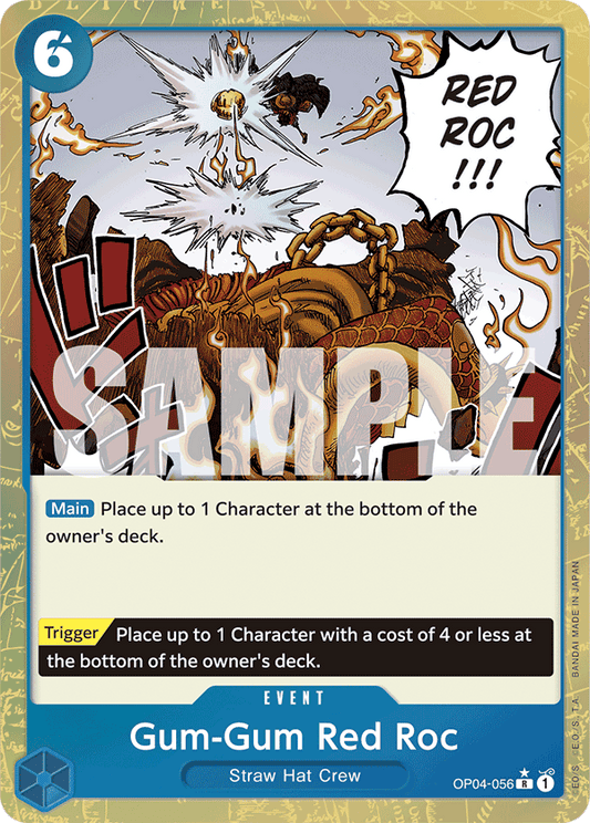 Gum-Gum Red Roc (Character) (OP04-056) (PRB01 Reprint) (R) (Textured Foil)