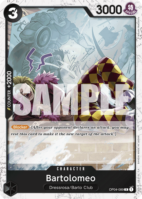 Bartolomeo (Character) (OP04-089) (PRB01 Reprint) (R) (Jolly Roger Stamp)