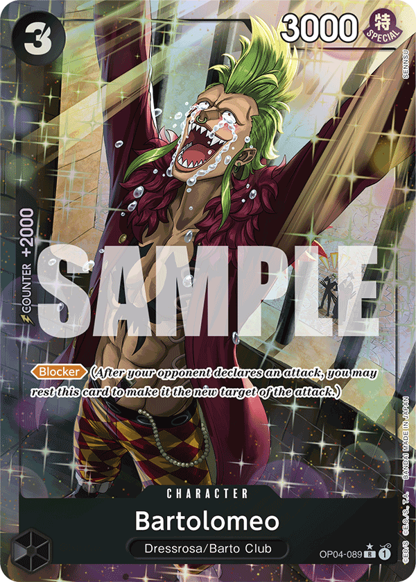 Bartolomeo (Character) (OP04-089) (PRB01 Reprint) (R) (Alternate Art)