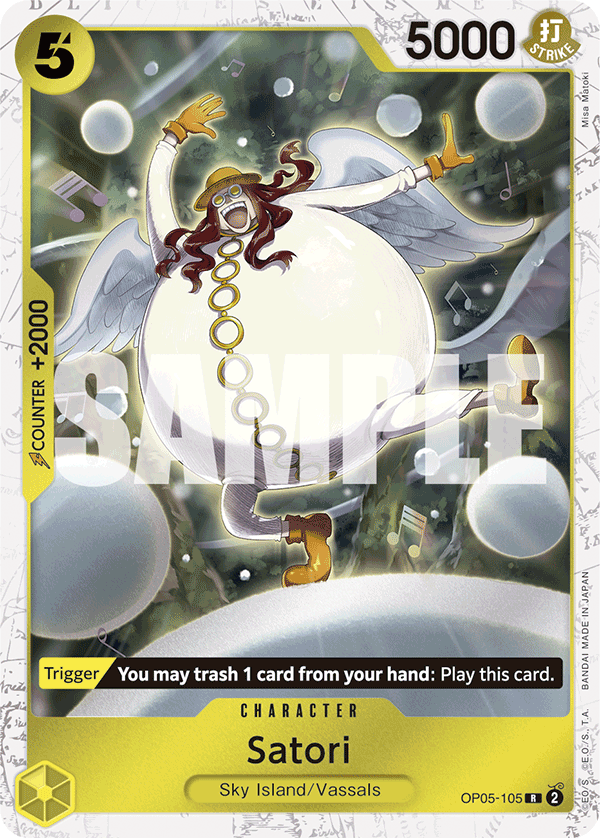 Satori (Character) (OP05-105) (PRB01 Reprint) (R) (Jolly Roger Stamp)