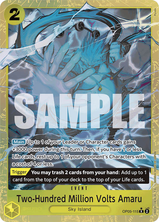 Two-Hundred Million Volts Amaru (Event) (OP05-115) (PRB01 Reprint) (R) (Alternate Art)
