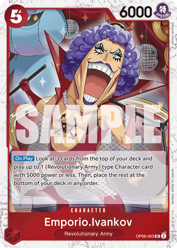Emporio Ivankov (Character) (OP06-003) (PRB01 Reprint) (UC) (Jolly Roger Stamp)