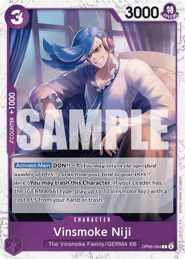 Vinsmoke Niji (Character) (OP06-064) (PRB01 Reprint) (C) (Jolly Roger Stamp)