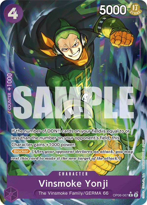Vinsmoke Yonji (Character) (OP06-067) (PRB01 Reprint) (R) (Full Art)
