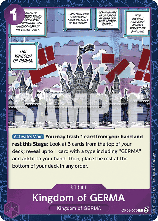 Kingdom of Germa (Stage) (OP06-079) (PRB01 Reprint) (C) (Jolly Roger Stamp)