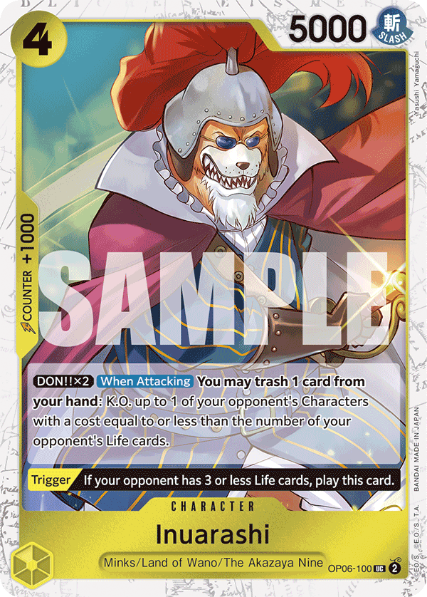 Inuarashi (Character) (OP06-100) (PRB01 Reprint) (UC) (Jolly Roger Stamp)