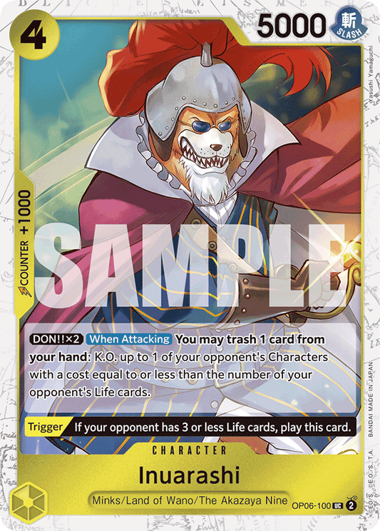 Inuarashi (Character) (OP06-100) (PRB01 Reprint) (UC) (Jolly Roger Stamp)
