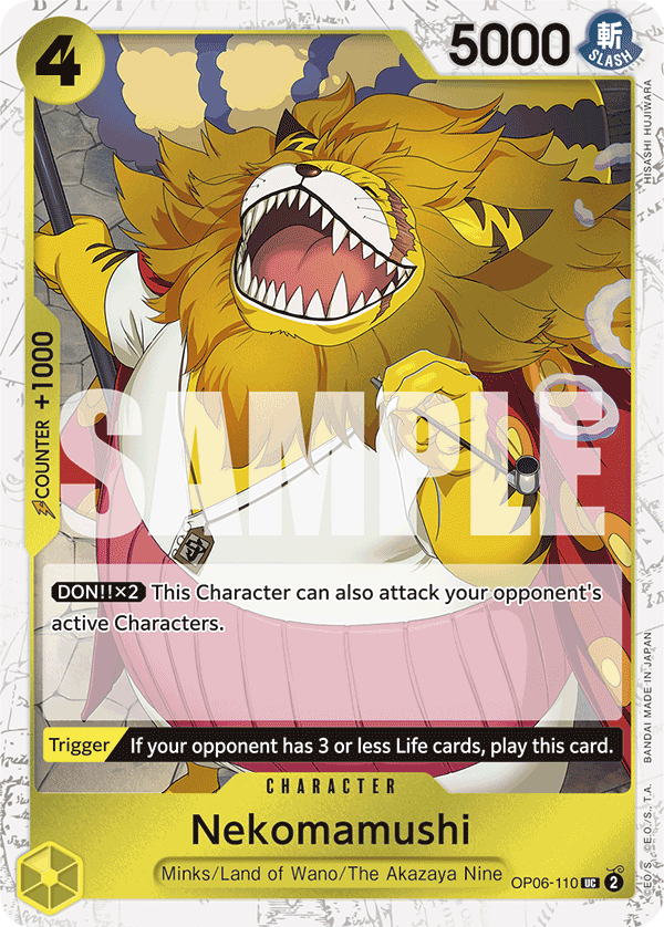 Nekomamushi (Character) (OP06-110) (PRB01 Reprint) (UC) (Jolly Roger Stamp)