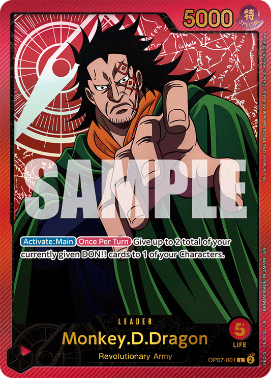 Monkey D Dragon (Leader) (OP07-001) (Alternate Art) (GOLD)