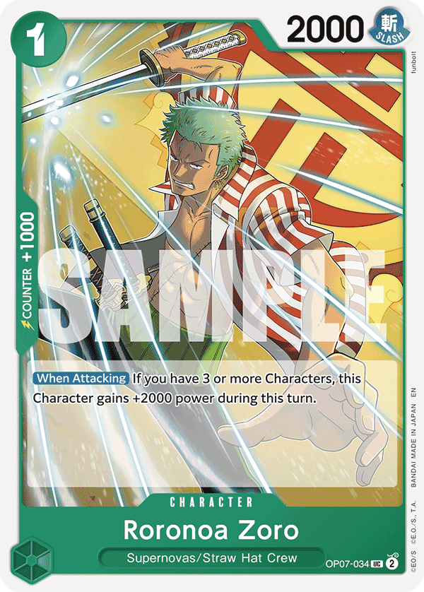 Roronoa Zoro (Character) (OP07-034) (ST24 Reprint) (UC)