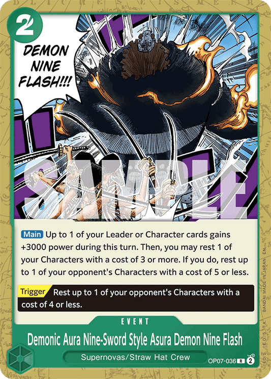 Demonic Aura Nine-Sword Style Asura Demon Nine Flash (Event) (OP07-036) (ST24 Reprint) (R)