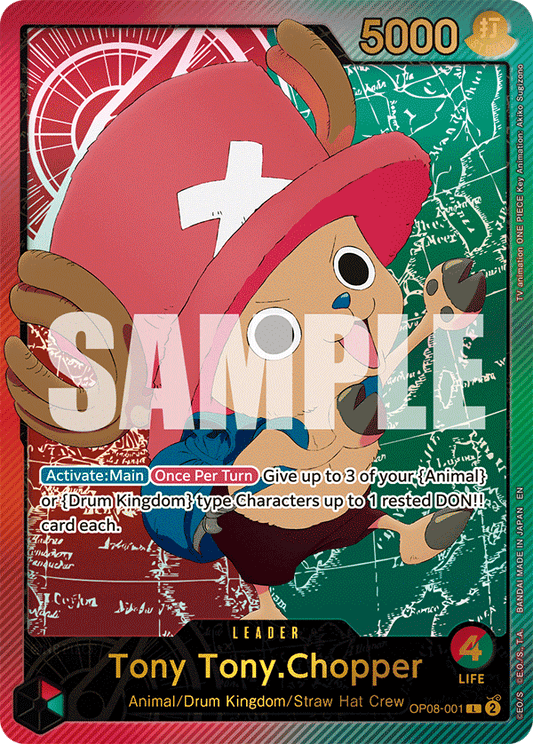 Tony Tony Chopper (Leader) (OP08-001) (Alternate Art) (GOLD)