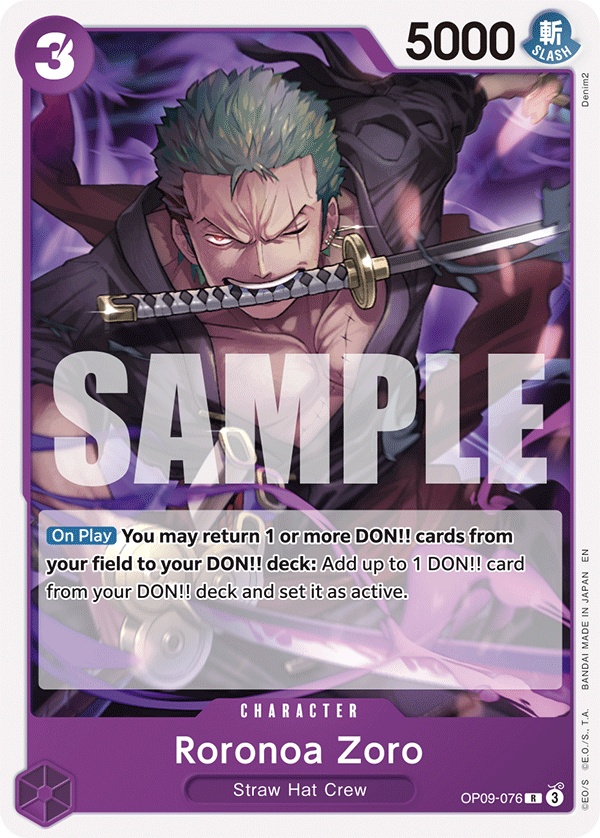 Roronoa Zoro (Character) (OP09-076) (ST26 Reprint) (R)