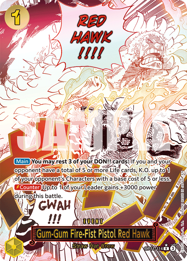 Gum Gum Fire Fist Pistol Red Hawk (Event) (OP11-114) (Alternate Art)