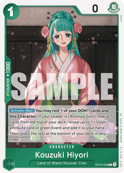 Kouzuki Hiyori (Zoro Deck) (Character) (OP12-028) (R) (Learn To Play Reprint)
