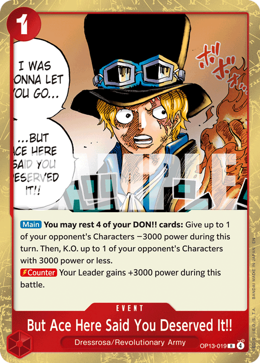 But Ace Here Said You Deserved It !! (Event) (OP13-019) (R)