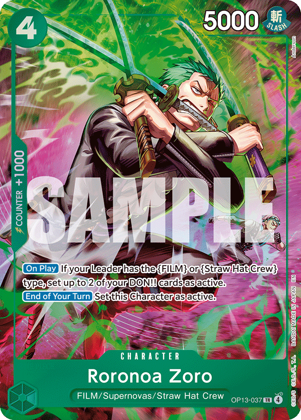 Roronoa Zoro (Character) (OP13-037) (OP15 Reprint) (TR)