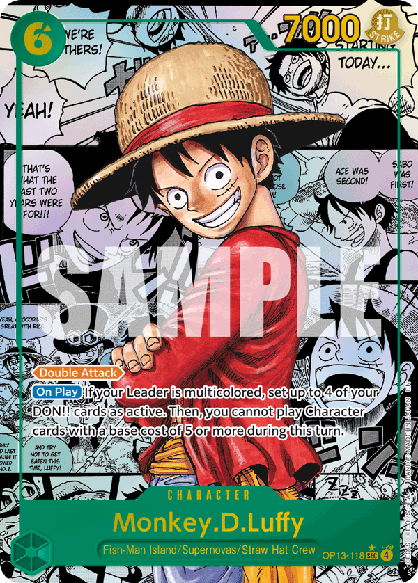 Monkey D Luffy (Character) (OP13-118) (SEC) (Alternate Art) (Manga Rare)