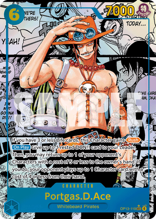 Portgas D Ace (Character) (OP13-119) (SEC) (Alternate Art) (Manga Rare)