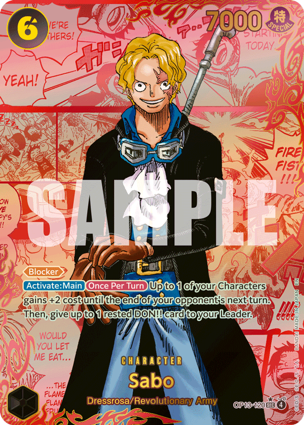 Sabo (Character) (OP13-120) (SEC) (Alternate Art) (Red Manga Rare)