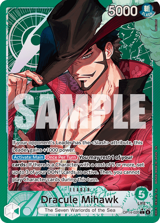 Dracule Mihawk (Leader) (OP14-020) (L) (Alternate Art)