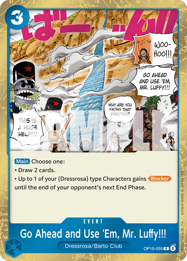 Go Ahead and Use 'Em, Mr. Luffy!!! (Character) (OP15-055) (R)
