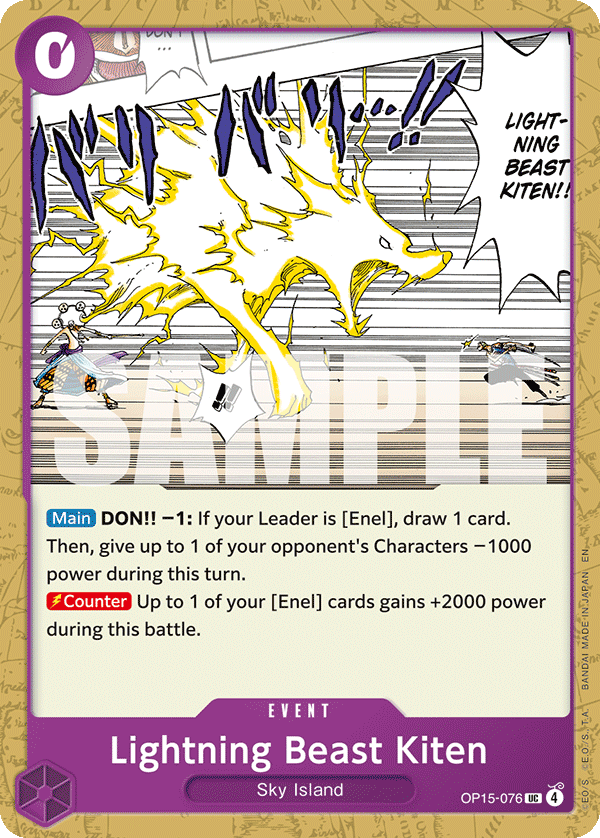 Lightning Beast Kiten (Event) (OP15-076) (UC)