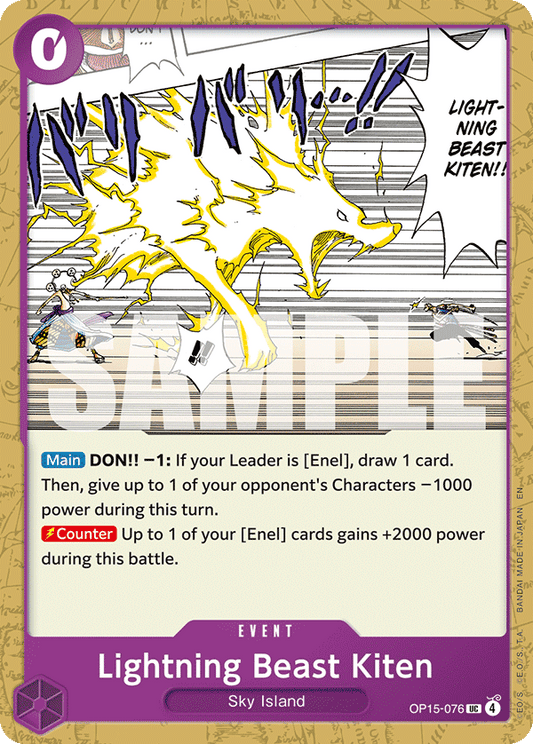 Lightning Beast Kiten (Event) (OP15-076) (UC)