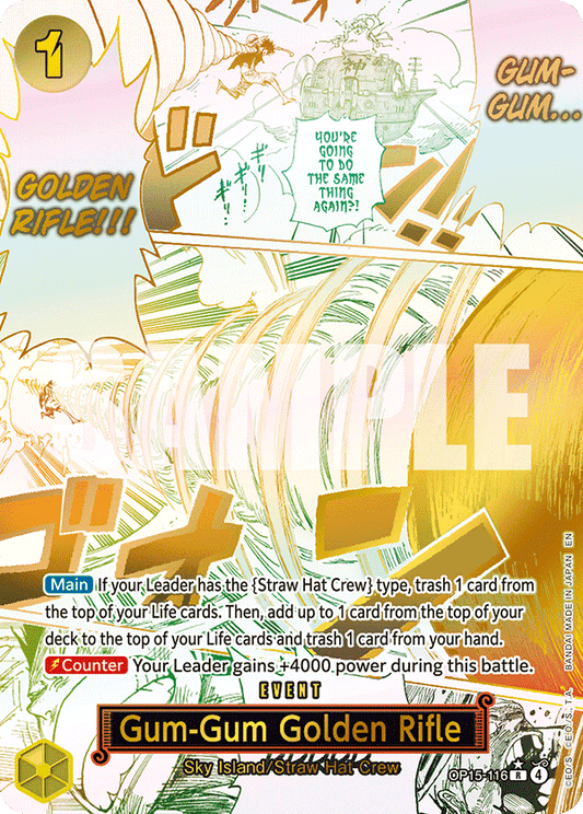 Gum-Gum Golden Rifle (Event) (OP15-116) (R) (Altermate Art)