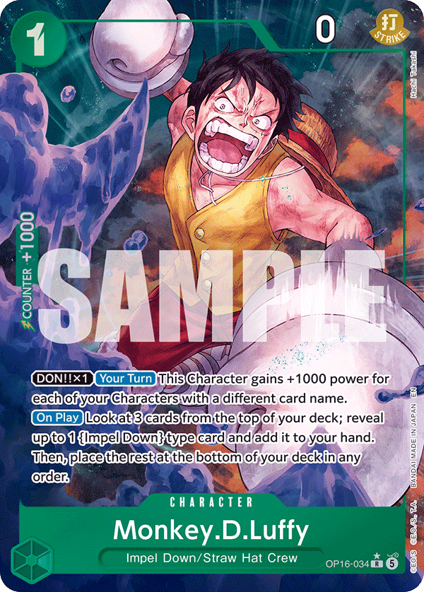 Monkey.D.Luffy (Character) (OP16-034) (R) (Alternate Art)