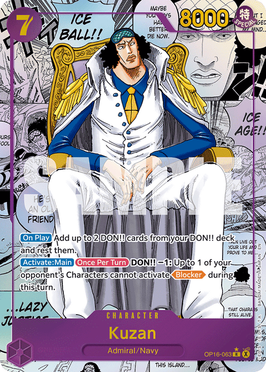 Kuzan (Character) (OP16-063) (R) (Manga Rare)