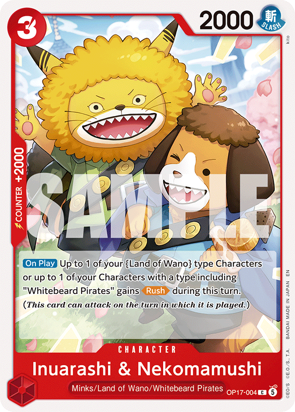 Inuarashi & Nekomamushi (Character) (OP17-004) (C)
