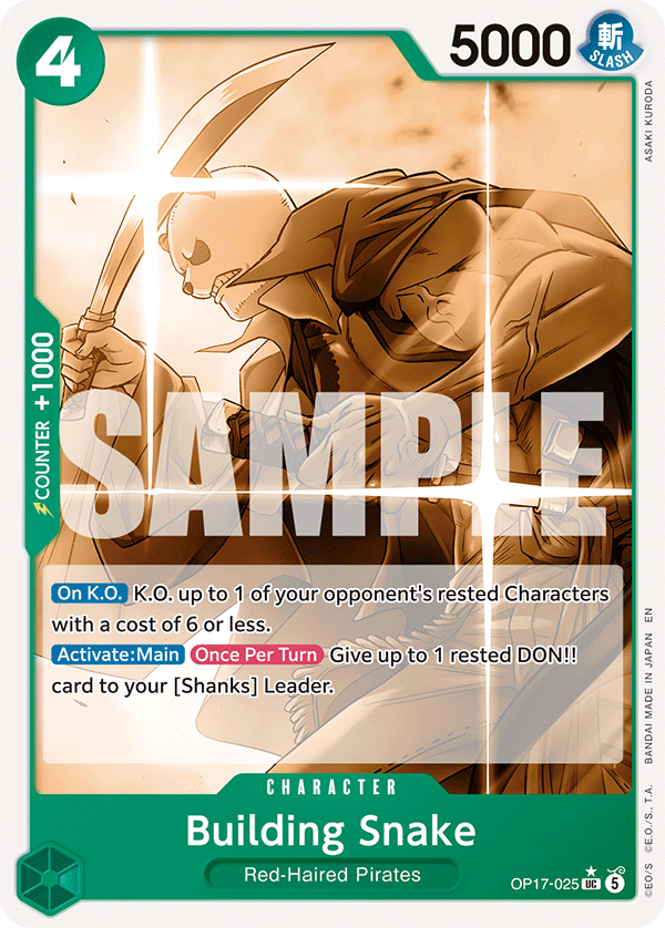 Building Snake (Character) (OP17-025) (UC) (Alternate Art)