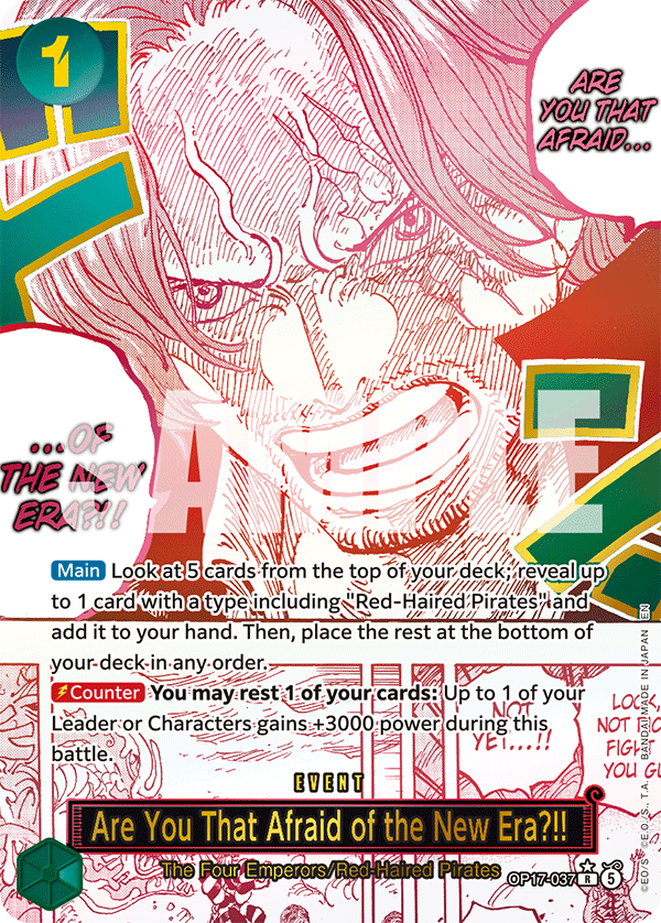 Are You That Afraid of the New Era?! (Event) (OP17-037) (R) (Alternate Art)