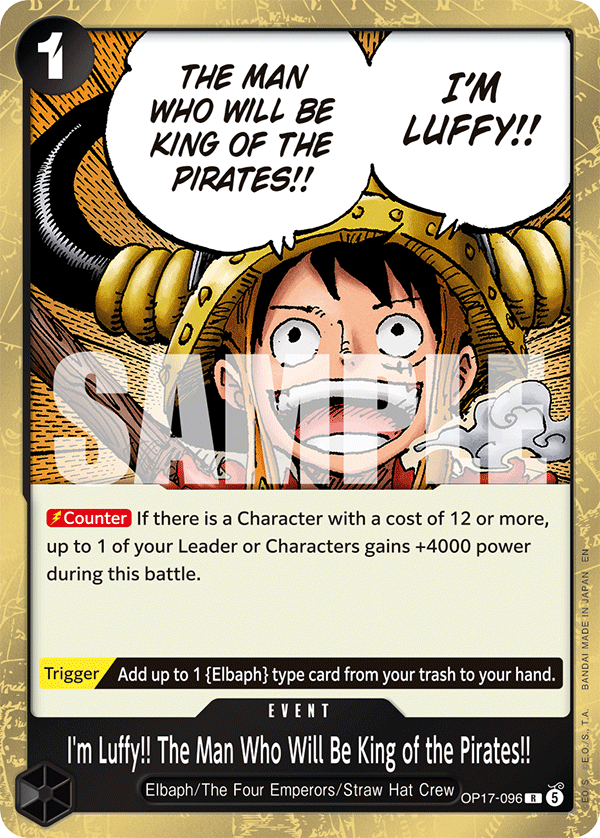 I'm Luffy!! The Man Who Will Be King of the Pirates!! (Event) (OP17-096) (R)