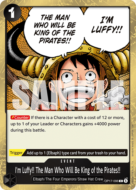 I'm Luffy!! The Man Who Will Be King of the Pirates!! (Event) (OP17-096) (R)