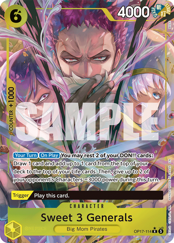 Sweet 3 Generals (Character) (OP17-114) (R) (Alternate Art)