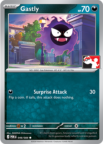 Gastly (Basic Pokémon) (PPS9-POR-048/088) (Common) (Play! Pokémon Stamp)